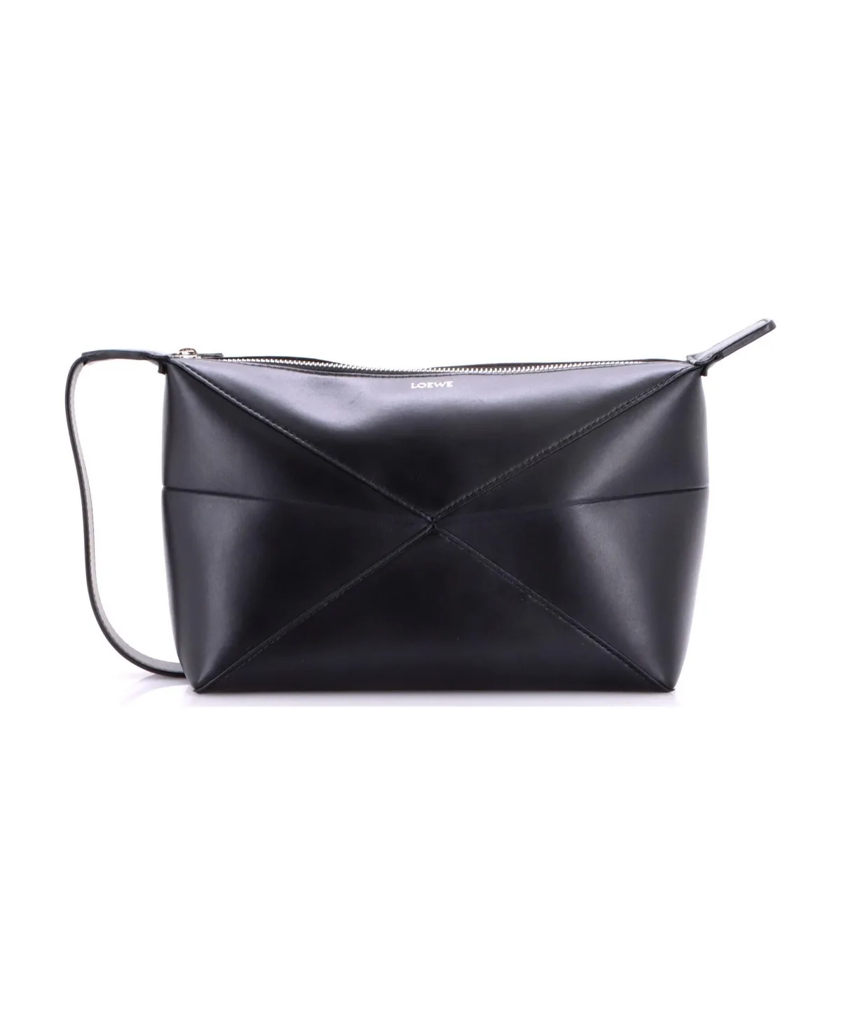 Pre-Owned Loewe Puzzle Fold Wash Bag Leather by LOEWE
