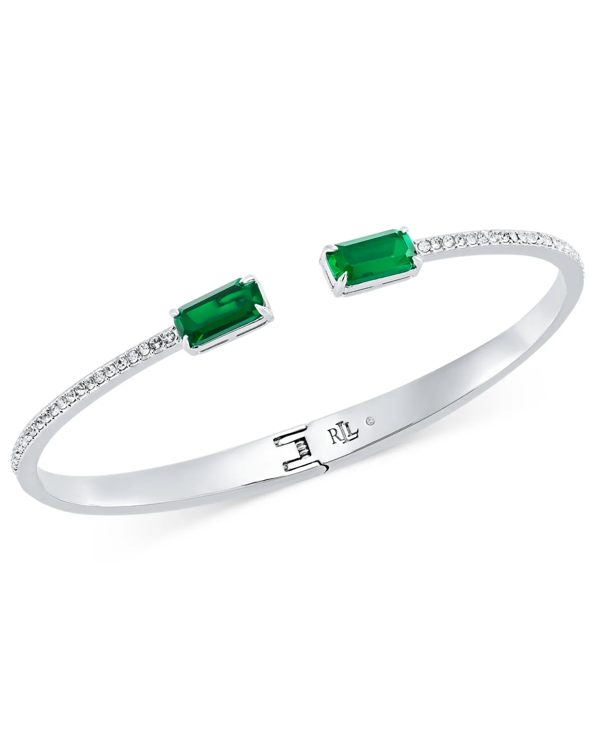 Lauren Ralph Lauren Silver-Tone Crystal Baguette Cuff Bracelet by Ralph Lauren