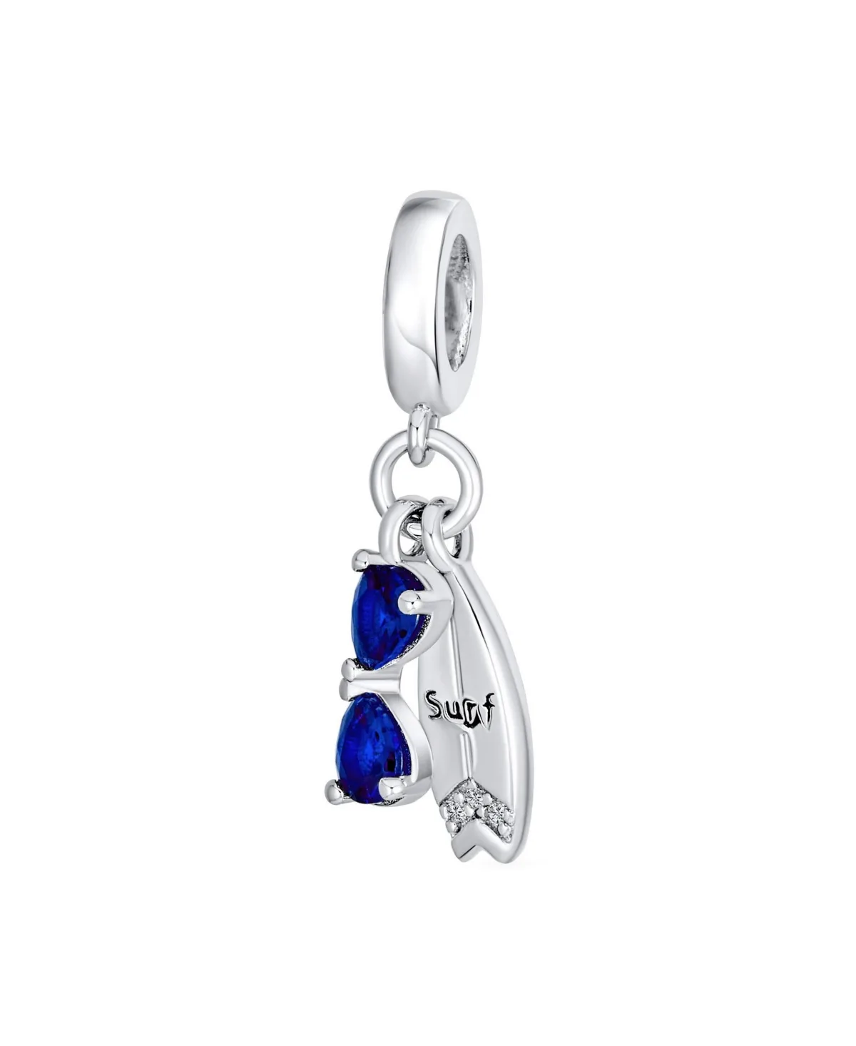 Cubic Zirconia Sunglasses and Surfboard Charm by Bling Jewelry