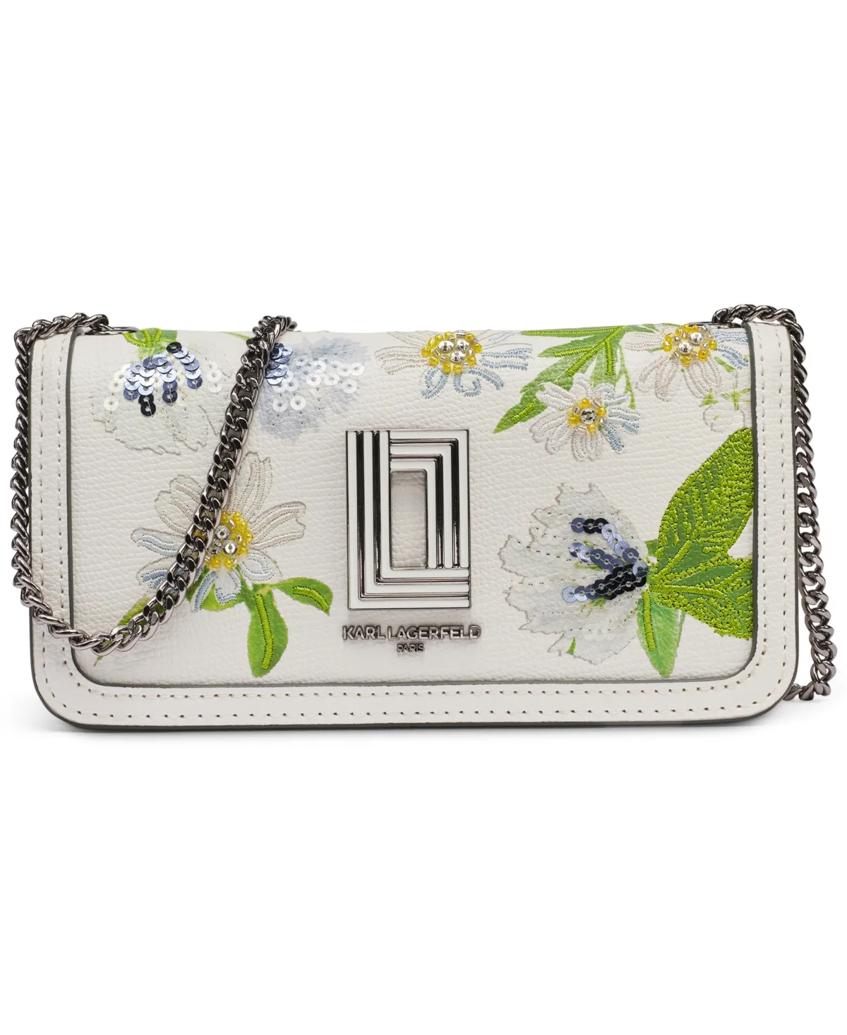 Kosette Floral Leather Small Shoulder Handbag by Karl Lagerfeld
