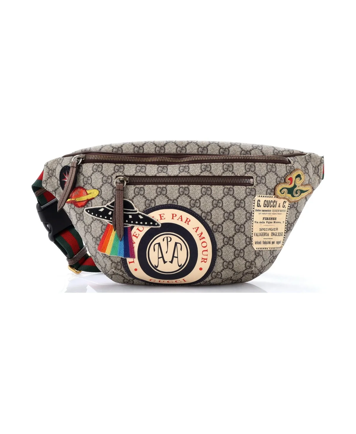 Pre-Owned Gucci Courrier Applique Adjustable Belt Bag by Gucci