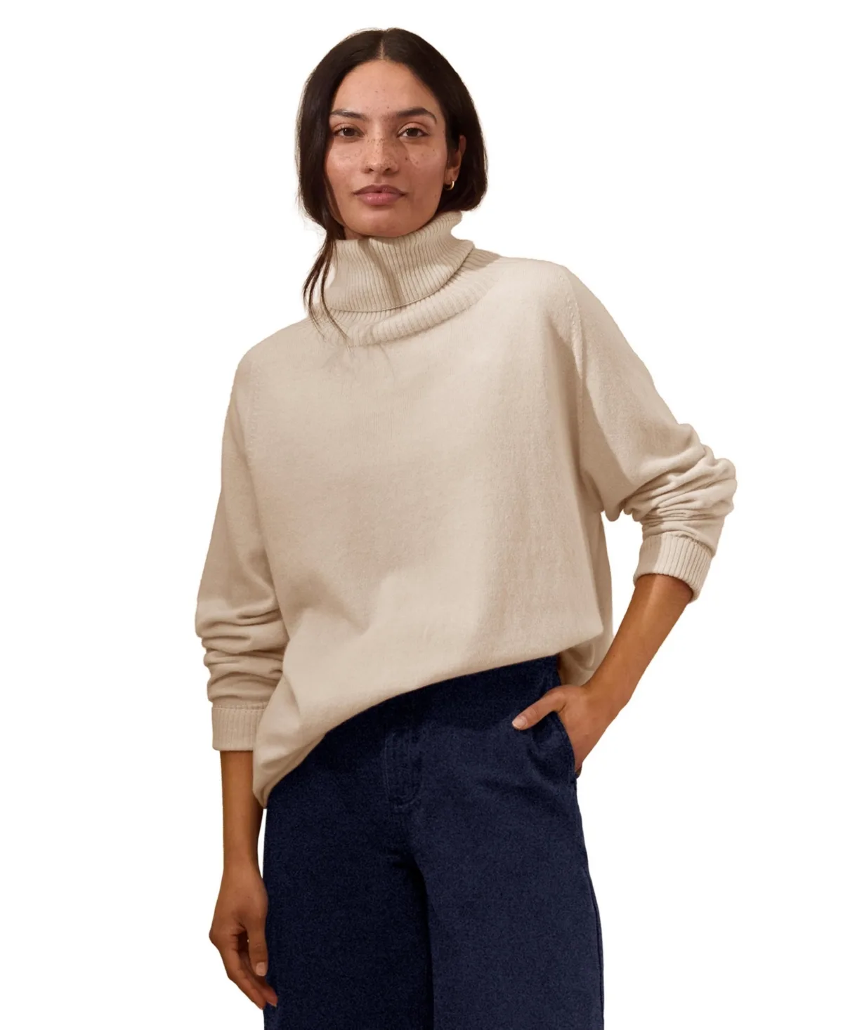 Supersoft Slouchy Turtle Neck Sweater by Celtic & Co