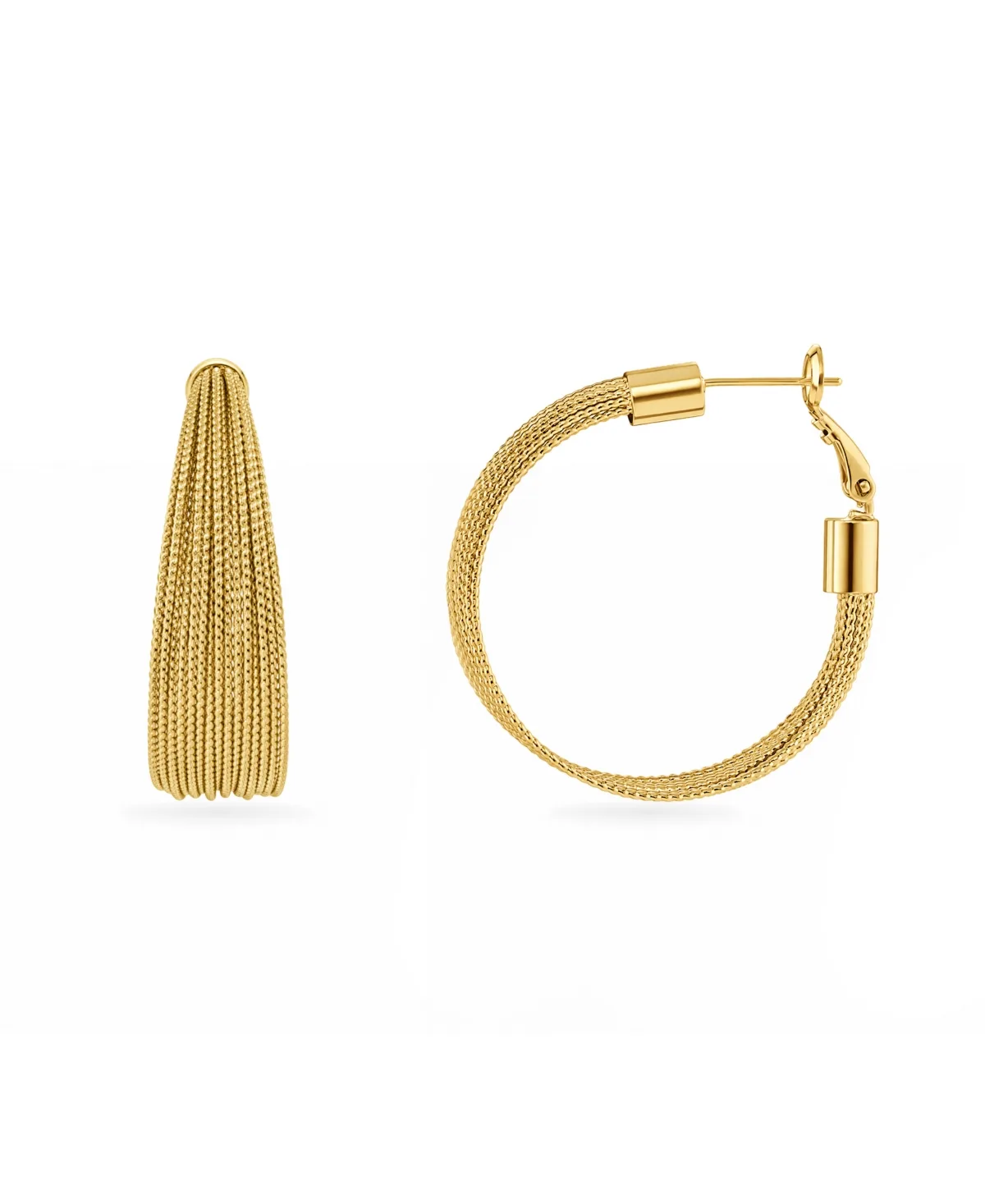 Gold-Tone Textured Hoop Earrings by Giani Bernini