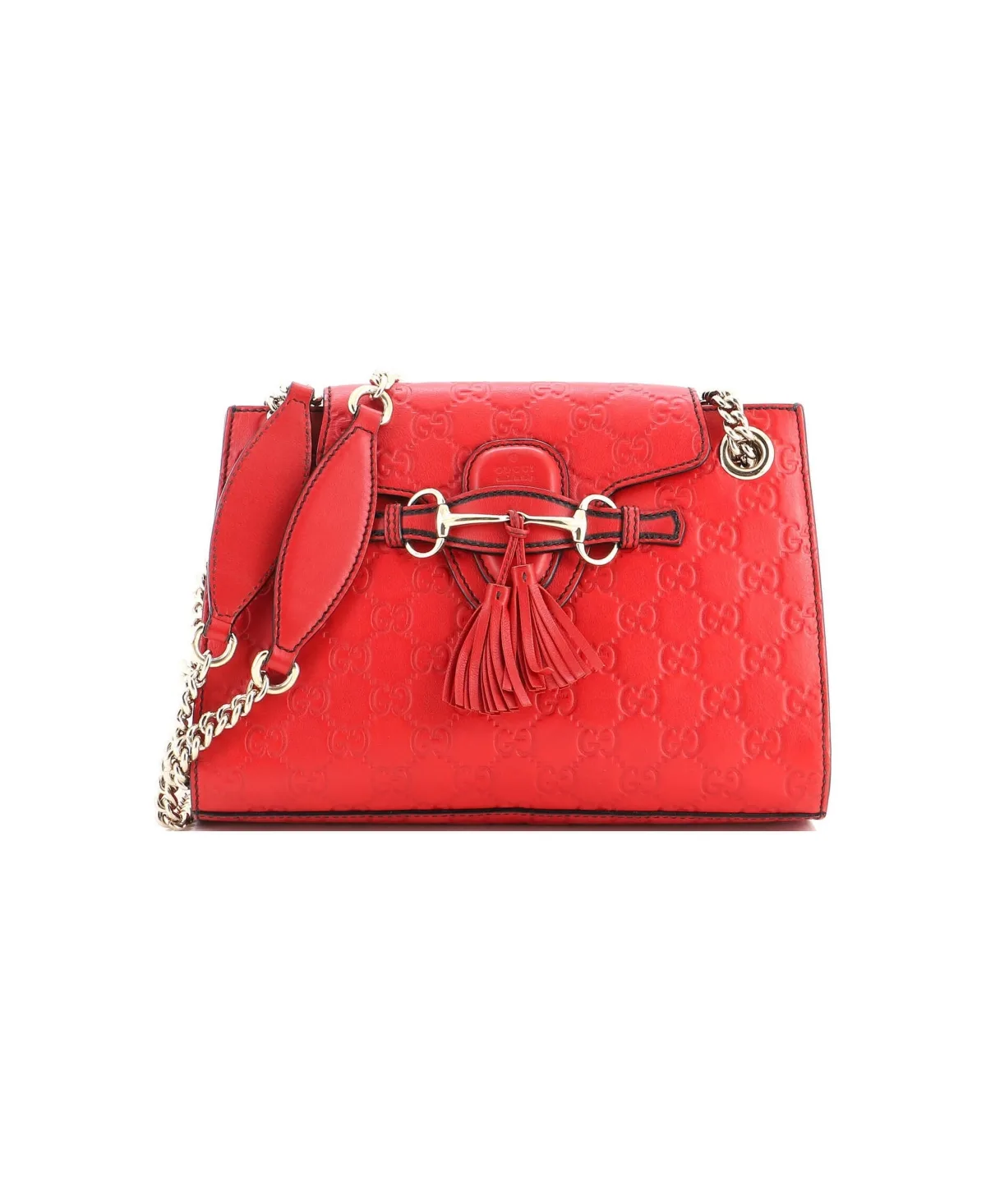 Pre-Owned Gucci Small Emily Chain Flap Shoulder Bag Guccissima Leather by Gucci