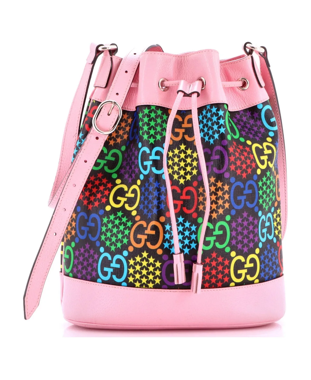 Pre-Owned Gucci Medium Bucket Bag Psychedelic Print Gg Coated Canvas by Gucci