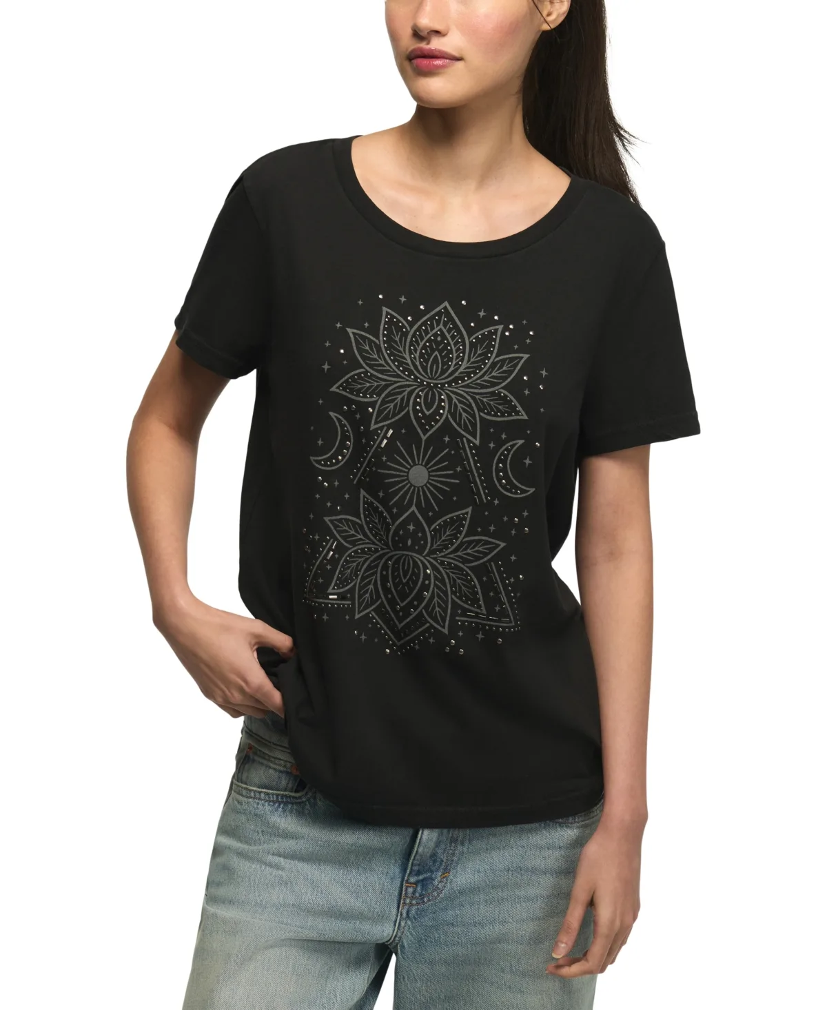 Double Lotus Graphic Floral-Print T-Shirt by Lucky Brand