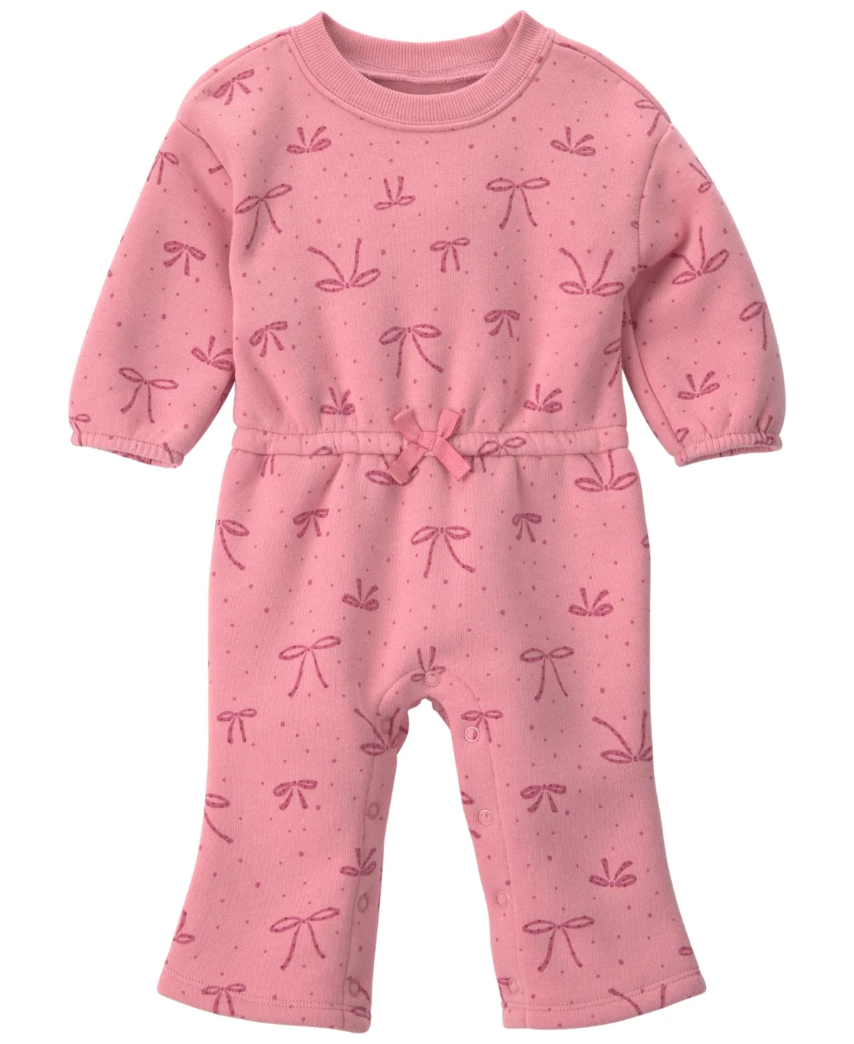 Long-Sleeve Bow Fleece Jumpsuit by Carter's