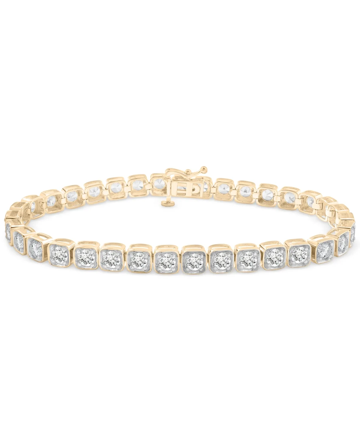 Diamond Square Link Bracelet (6 ct. t.w.) in 10k Yellow Gold by Macy's