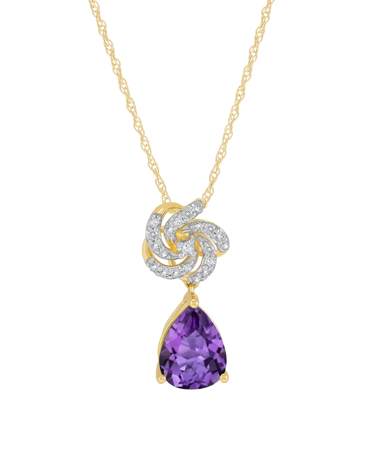 (1-3/8 ct. t.w.) & Diamond (1/8 ct. t.w.) Pendant Necklace in 14k Yellow Gold by Macy's