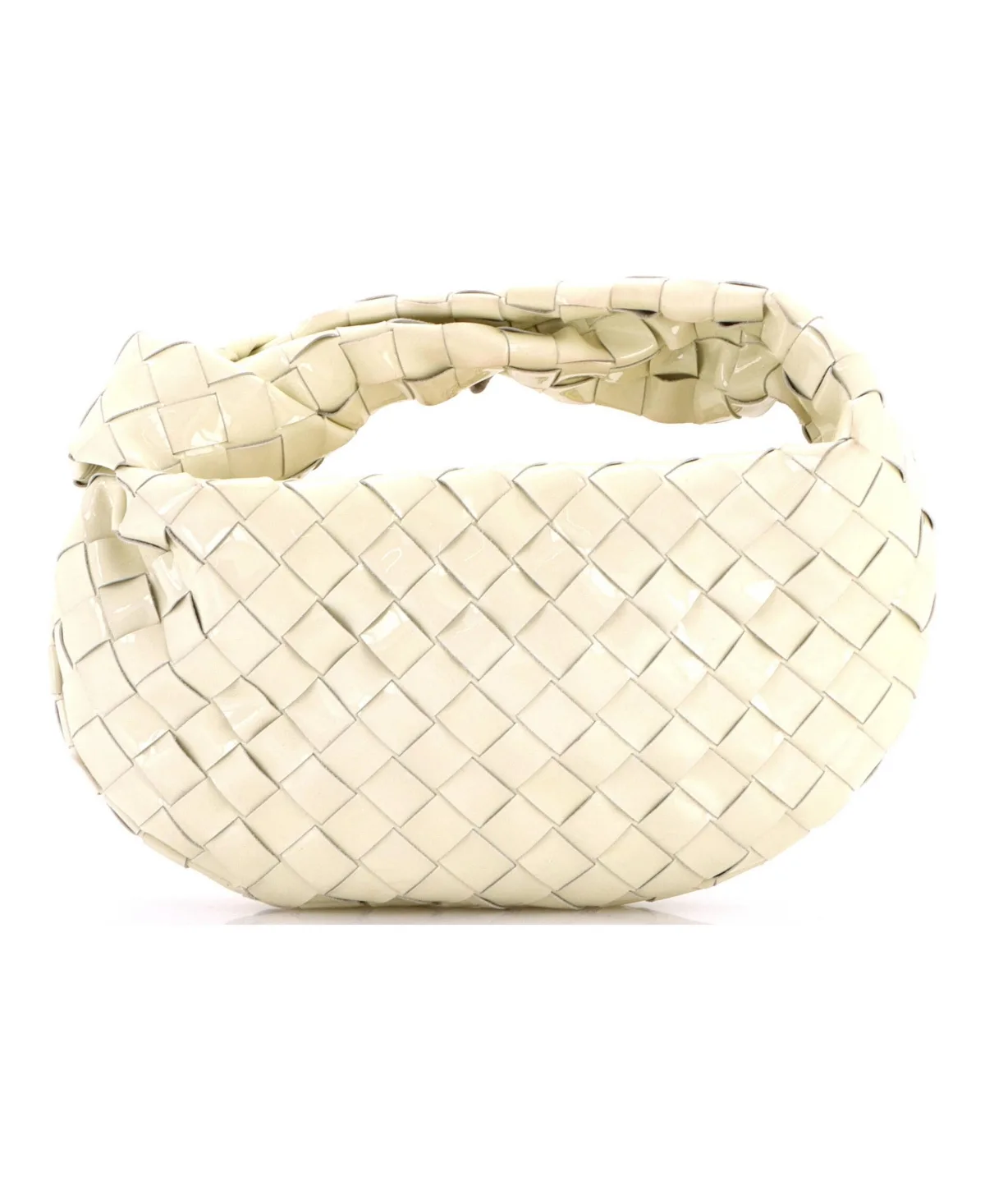 Pre-Owned Bottega Veneta Mini BV Jodie Hobo Intrecciato Patent