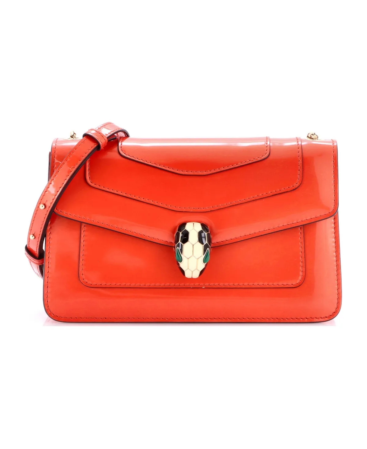 Pre-Owned Bvlgari Small Serpenti Forever Shoulder Bag Metallic Leather