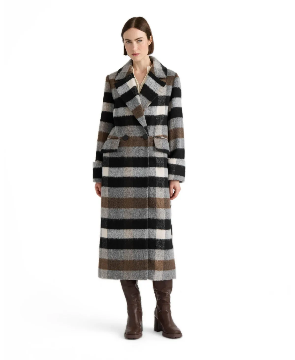 Faux Wool Oversized Double-Breasted Coat by Nvlt