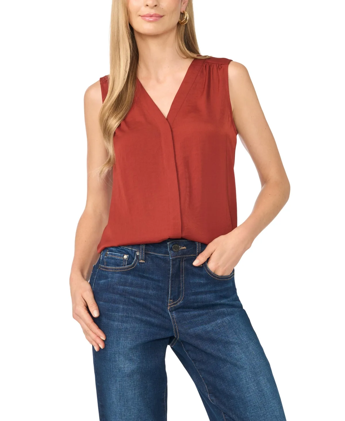Sleeveless V-Neck Blouse by Vince Camuto