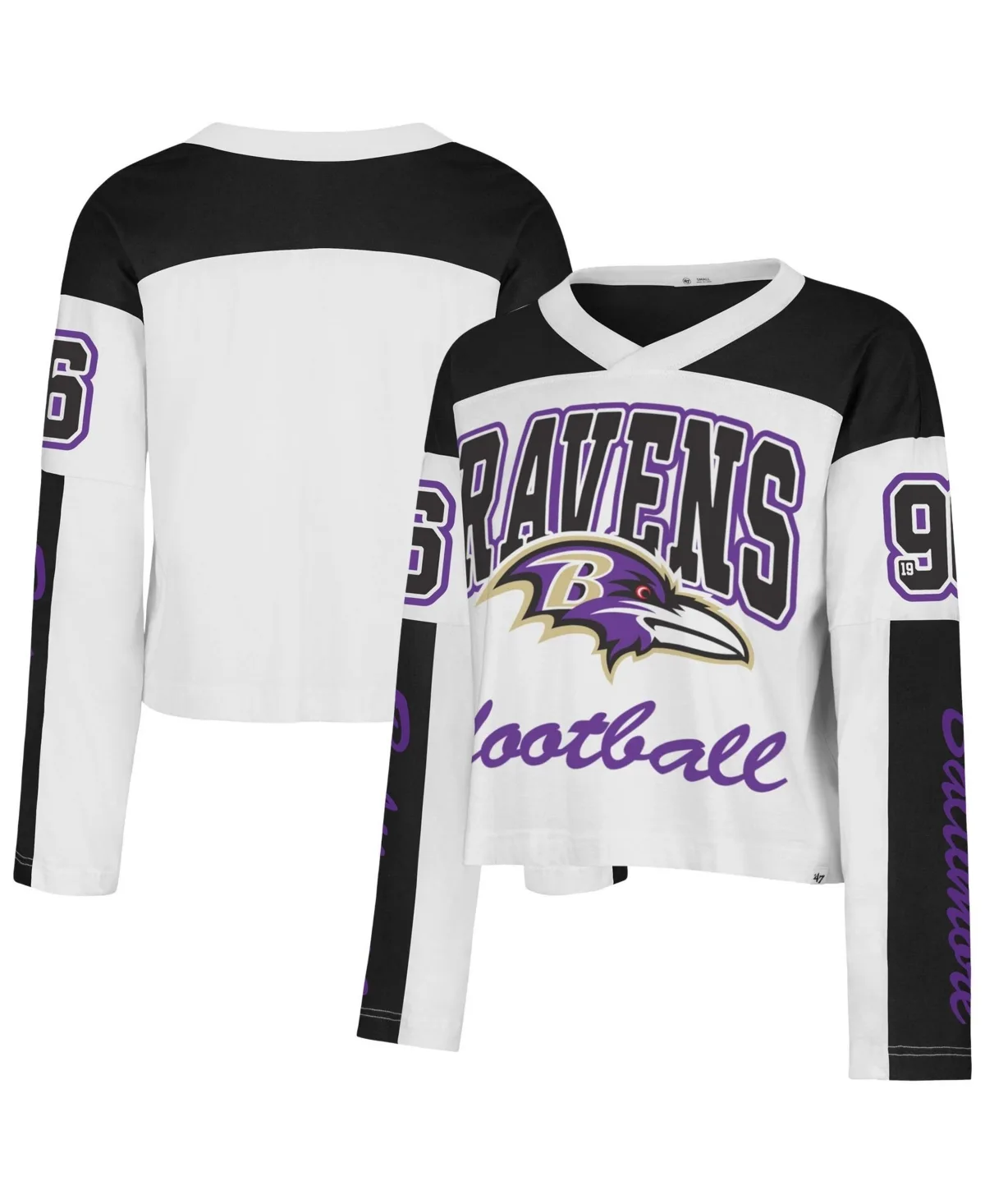Baltimore Ravens Exclamation Metro V-Neck Long-Sleeve Jersey T-Shirt by 47 Brand