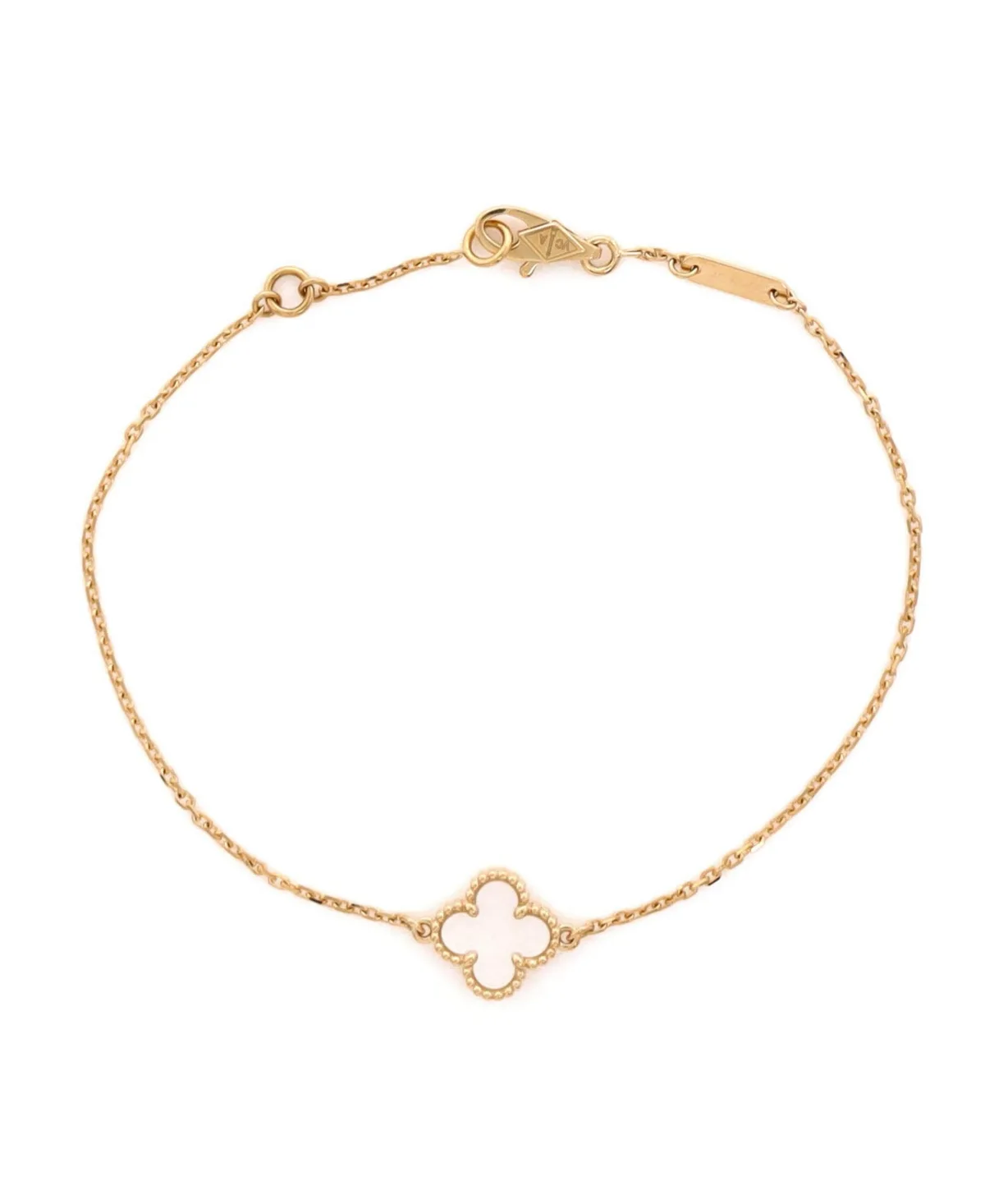 Pre-Owned Van Cleef & Arpels Sweet Alhambra Mother-of-Pearl Bracelet in 18K Yellow Gold by Pre Owned Van Cleef & Arpels