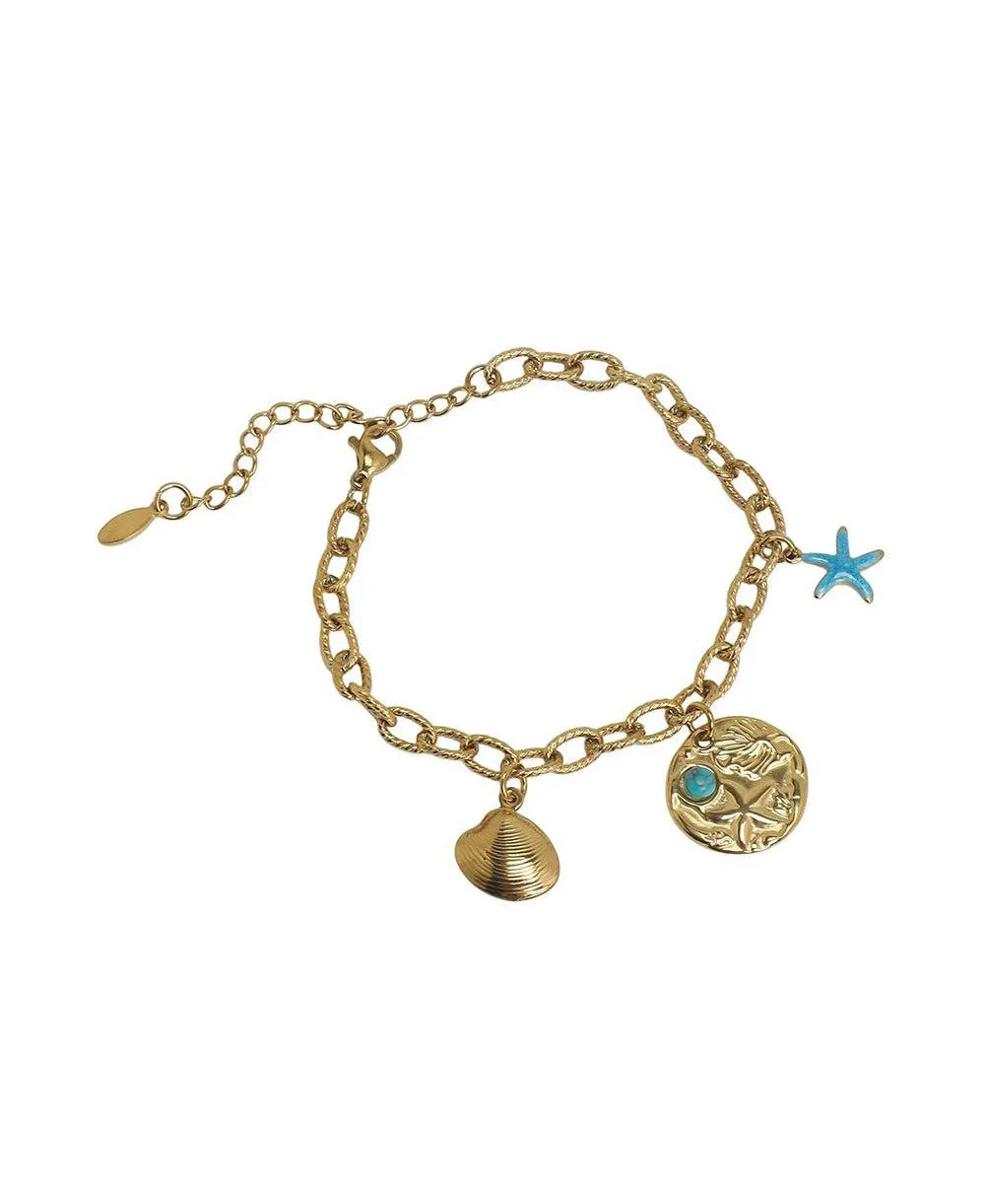 Gold-Tone Celestial Charm Bracelet by Sohi