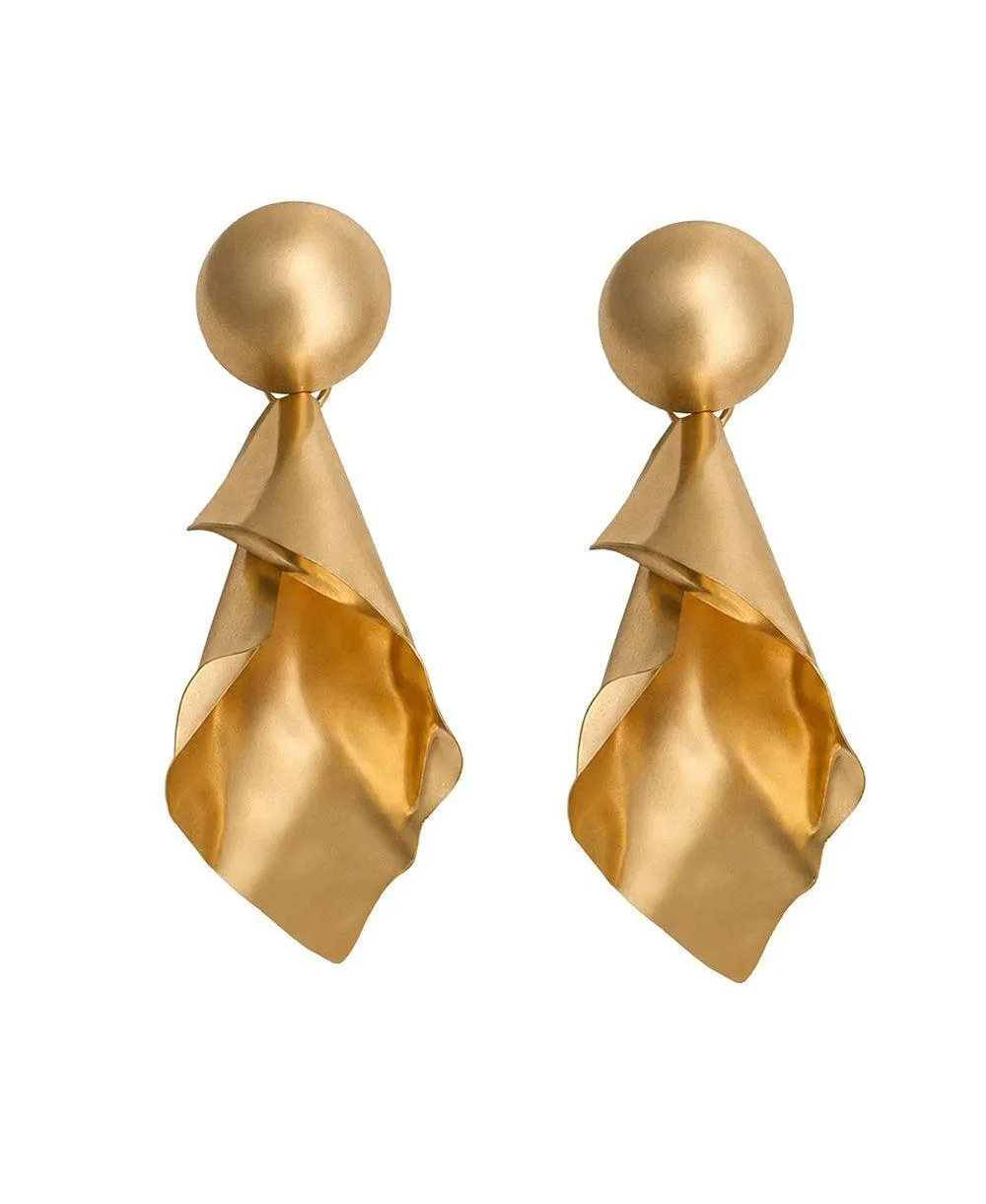 Gold-Tone Triangle Draped Drop Earrings by Sohi