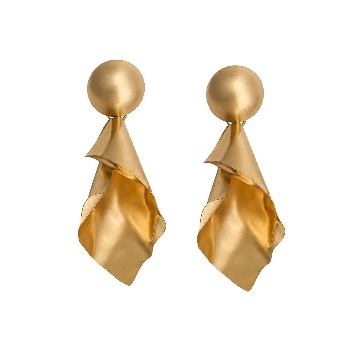 Gold-Tone Triangle Draped Drop Earrings by Sohi