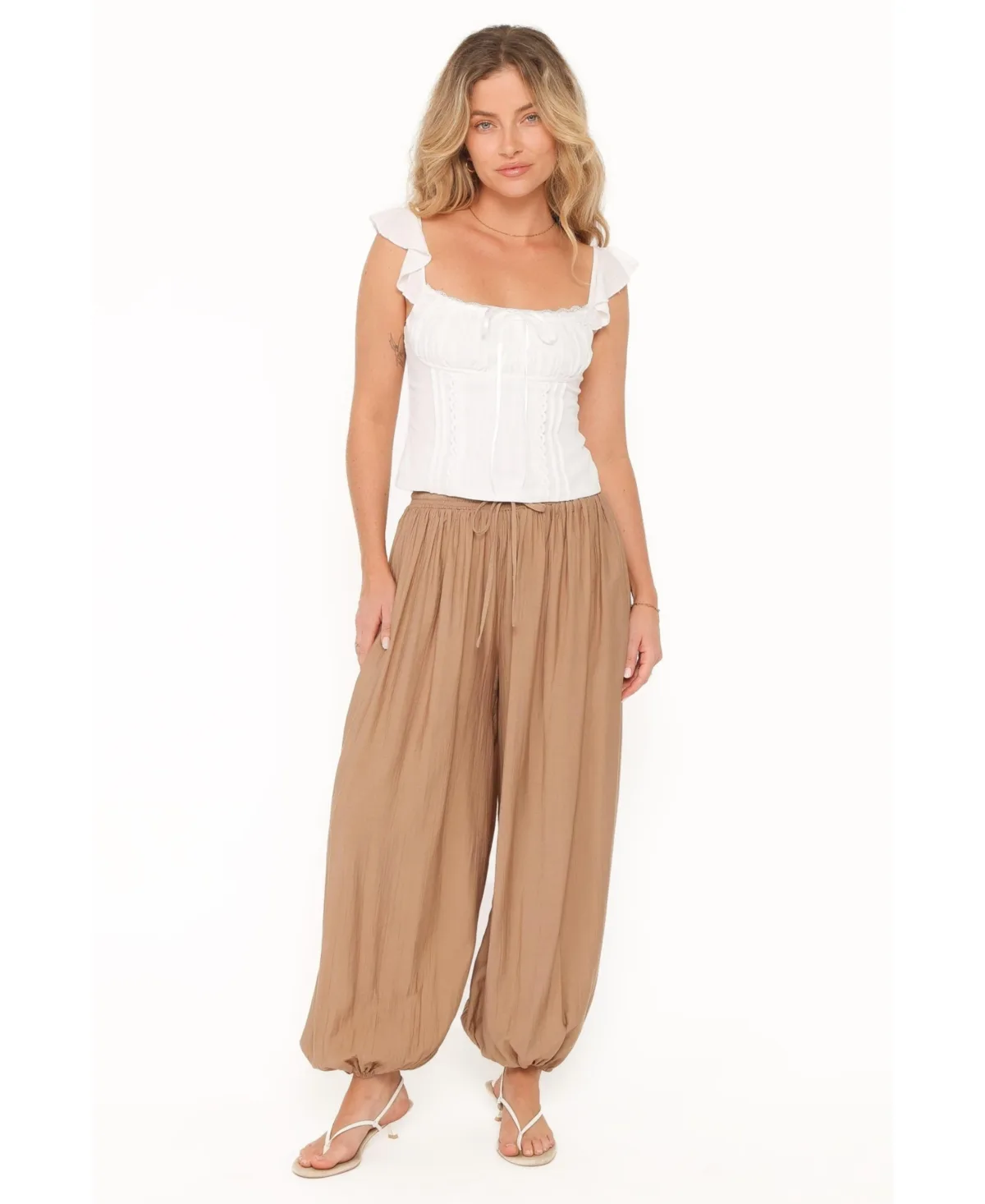 Ayvah High-Rise Balloon Hem Pants by Petal and Pup