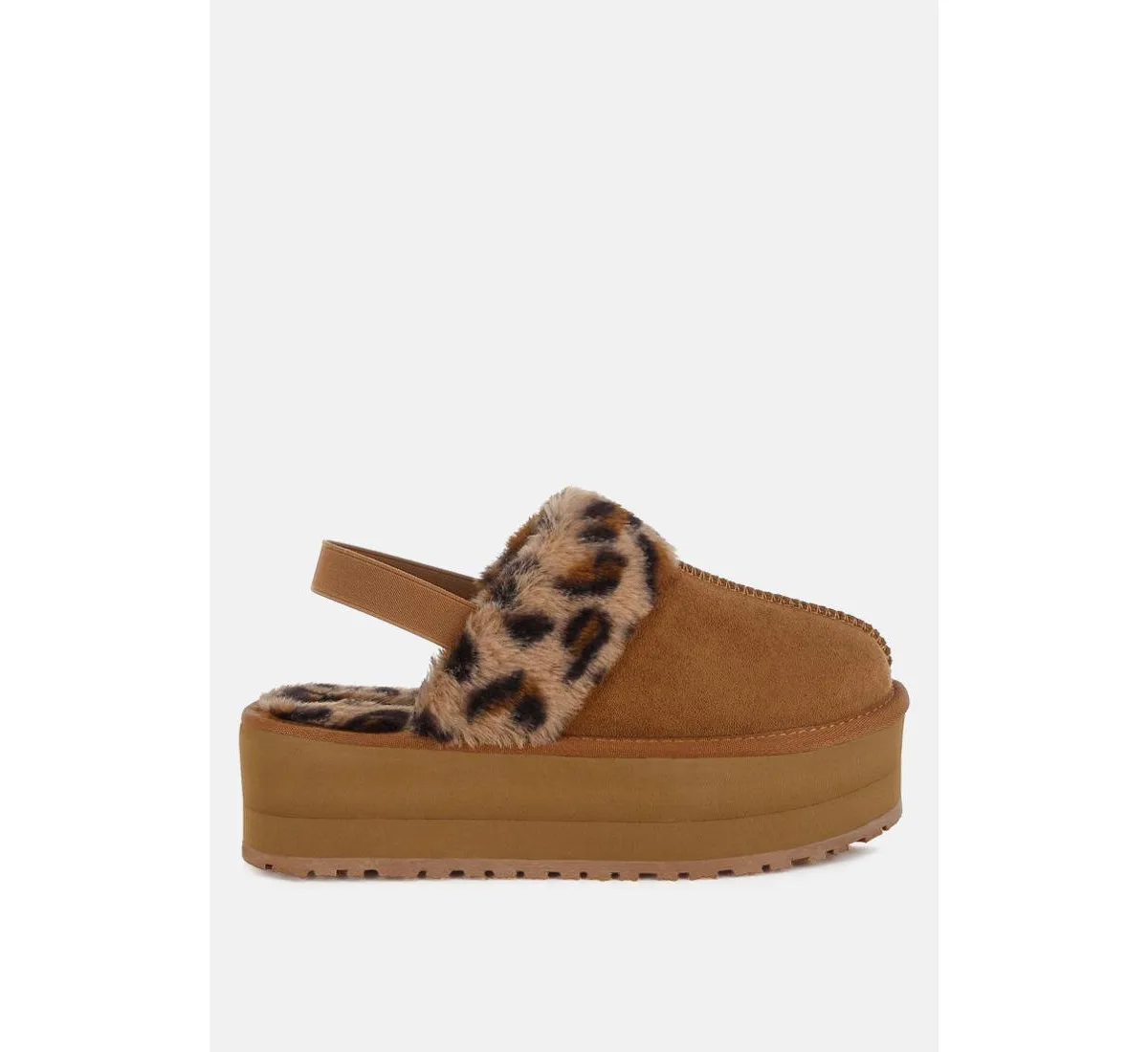 Kutchu Faux Fur Trim Platform Classic Slingback by London Rag