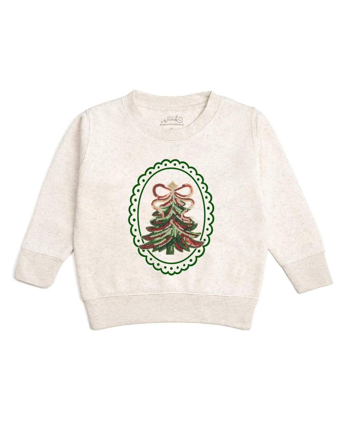 Sequin Christmas Tree Patch Sweatshirt by Sweet Wink