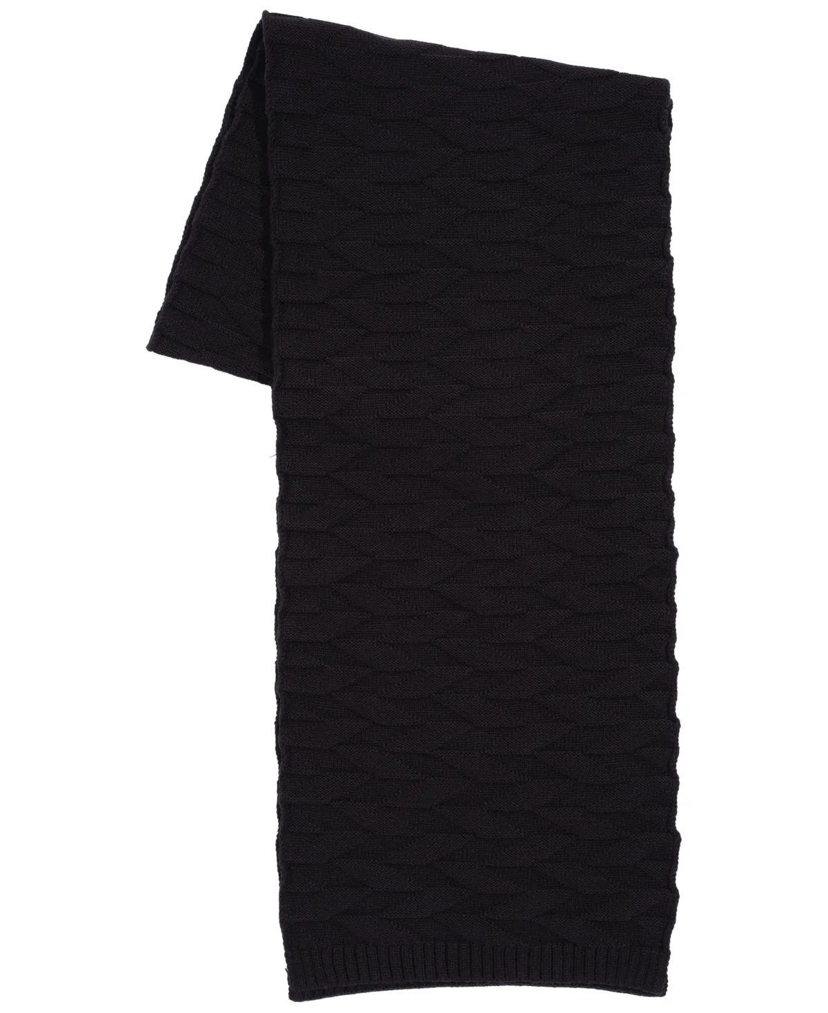 Chevron Knit Ribbed-Hem Scarf by Alfani
