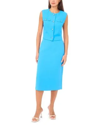 Cropped Boxy Vest Midi Skirt by CeCe