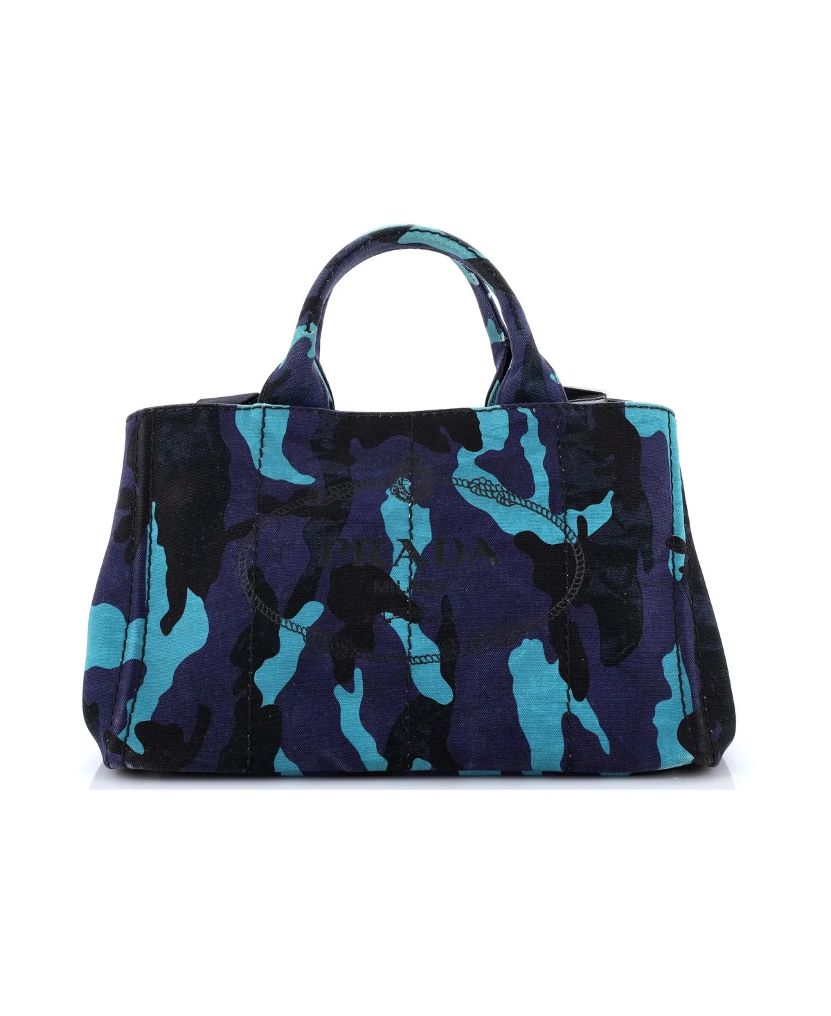 Pre-Owned Medium Canapa Convertible Tote Printed Canvas by Prada