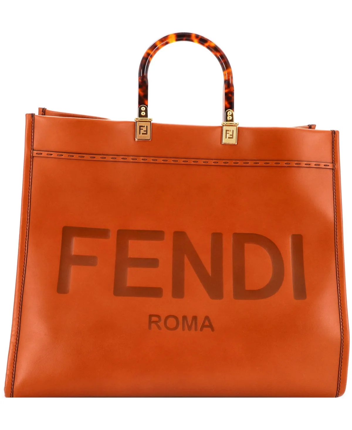 Pre-Owned Large Sunshine Shopper Tote Leather by FENDI