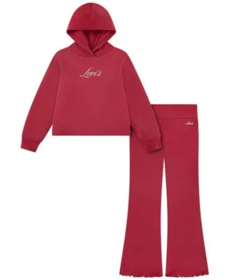 Hooded Ribbed Hoodie Flared Pants 2 Piece Set by Levi's