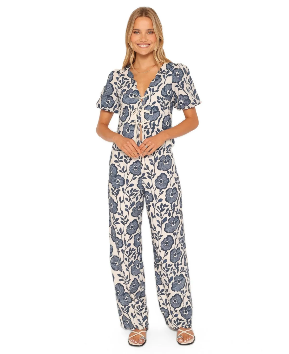 Jensen High-Rise Wide-Leg Scallop Hem Pants by Petal and Pup