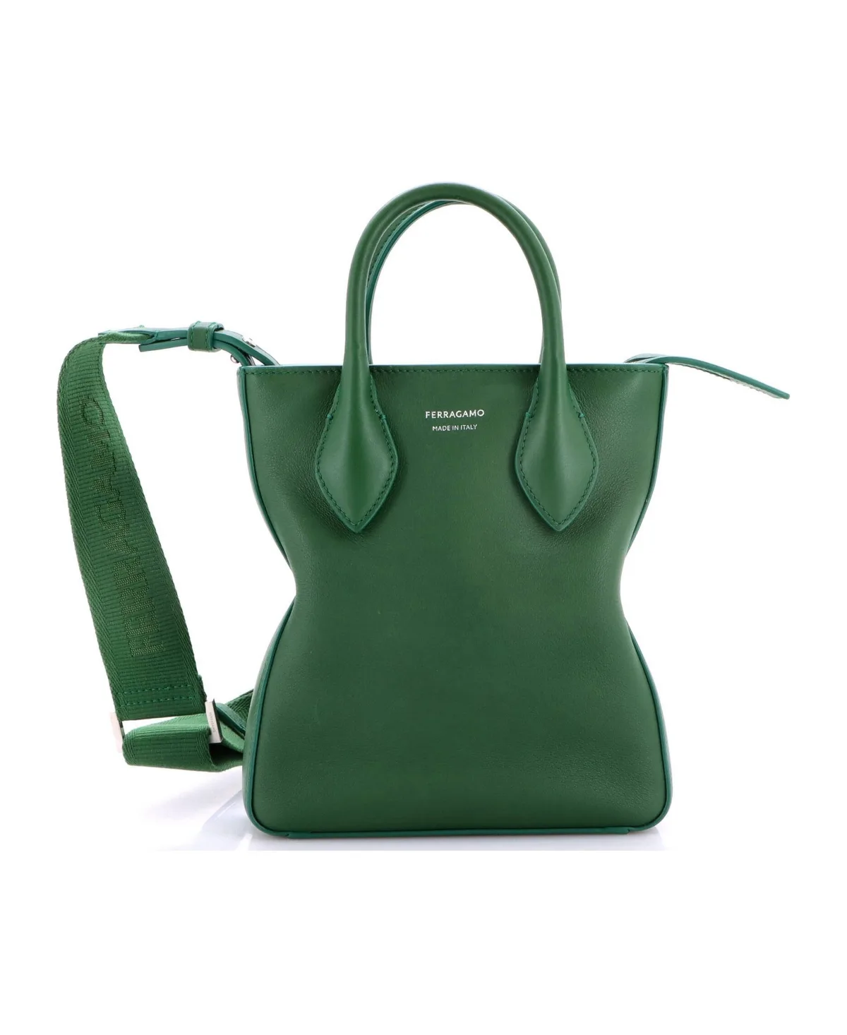 Pre-Owned Salvatore Ferragamo Mini Vertical Fold Side Star Tote Leather by Salvatore Ferragamo