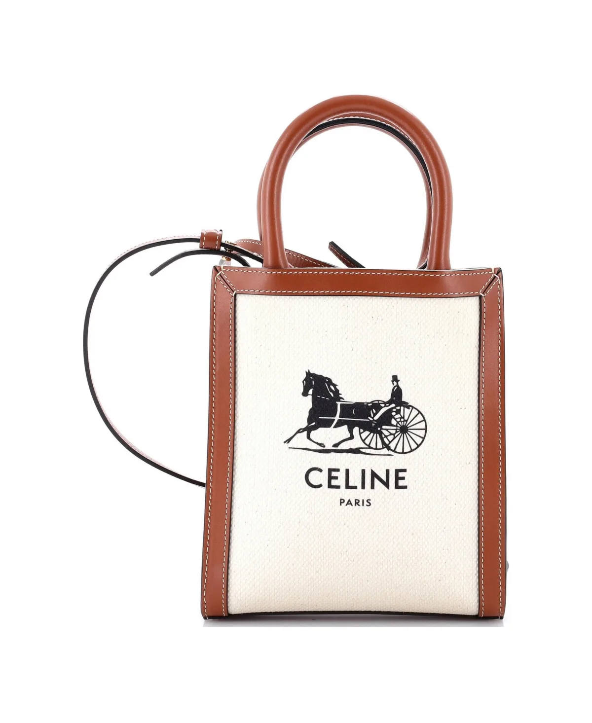 Pre-Owned Celine Mini Sulky Vertical Cabas Tote Canvas with Leather by Celine