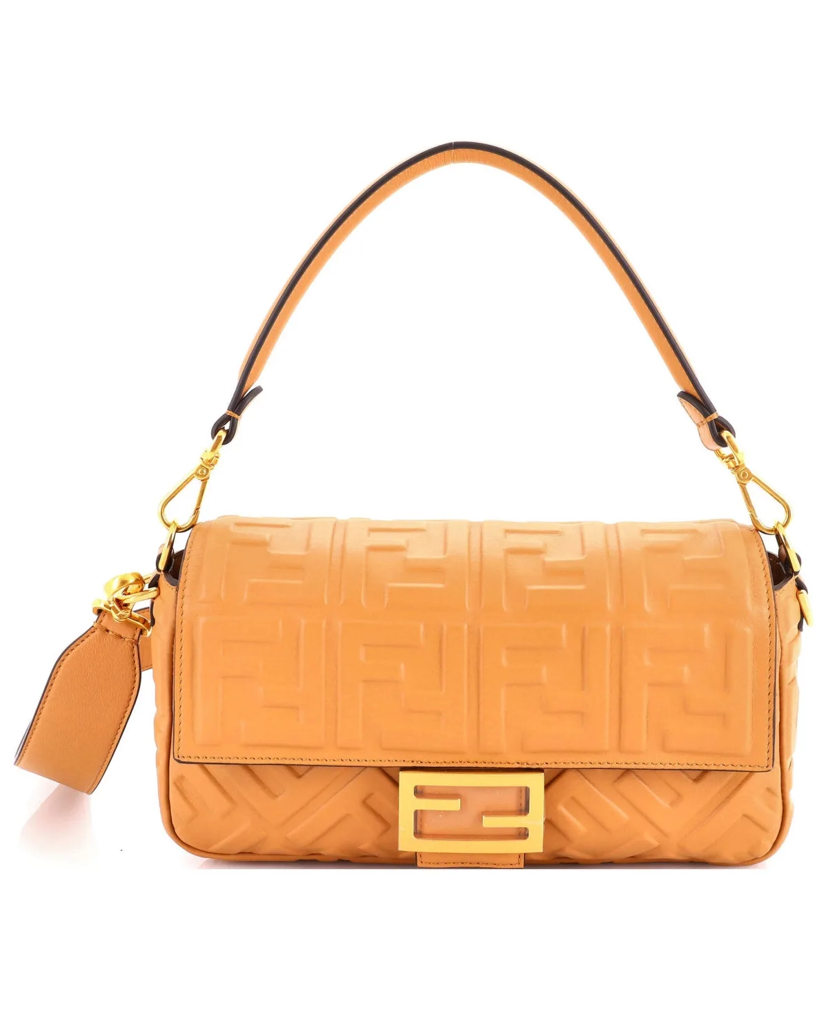 Pre-Owned Fendi Medium Baguette Nm Bag Zucca Embossed Leather by FENDI