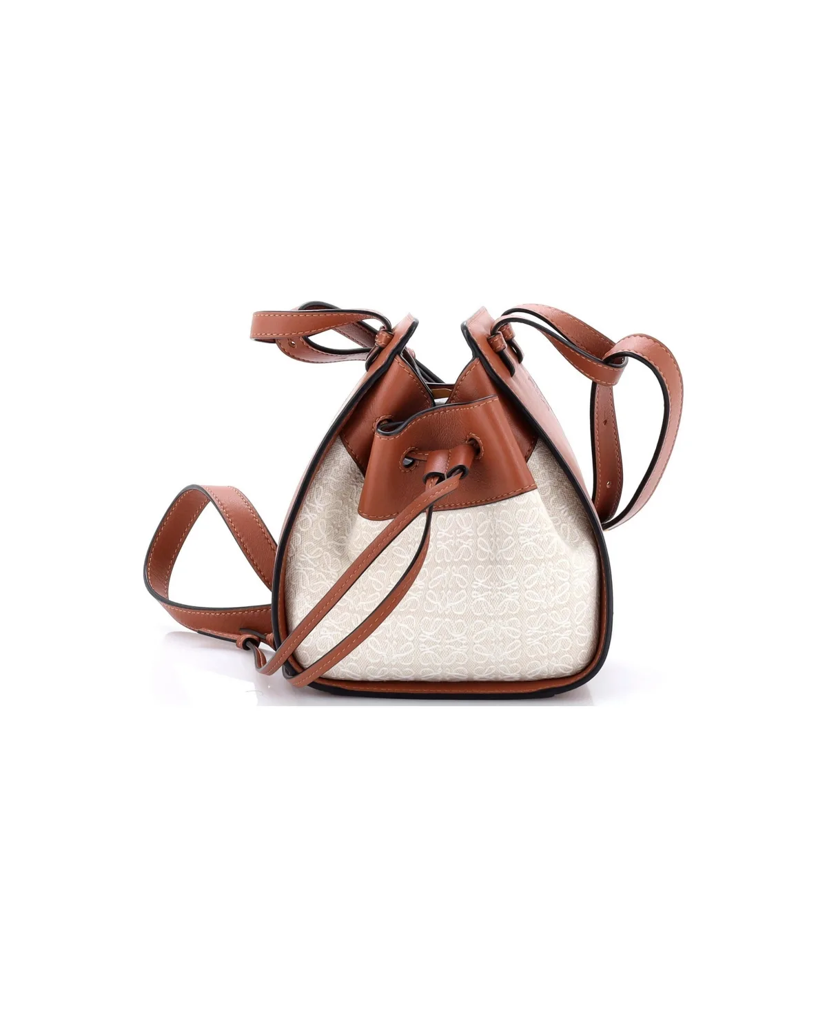 Pre-Owned Mini Hammock Bag Leather and Anagram Jacquard by LOEWE