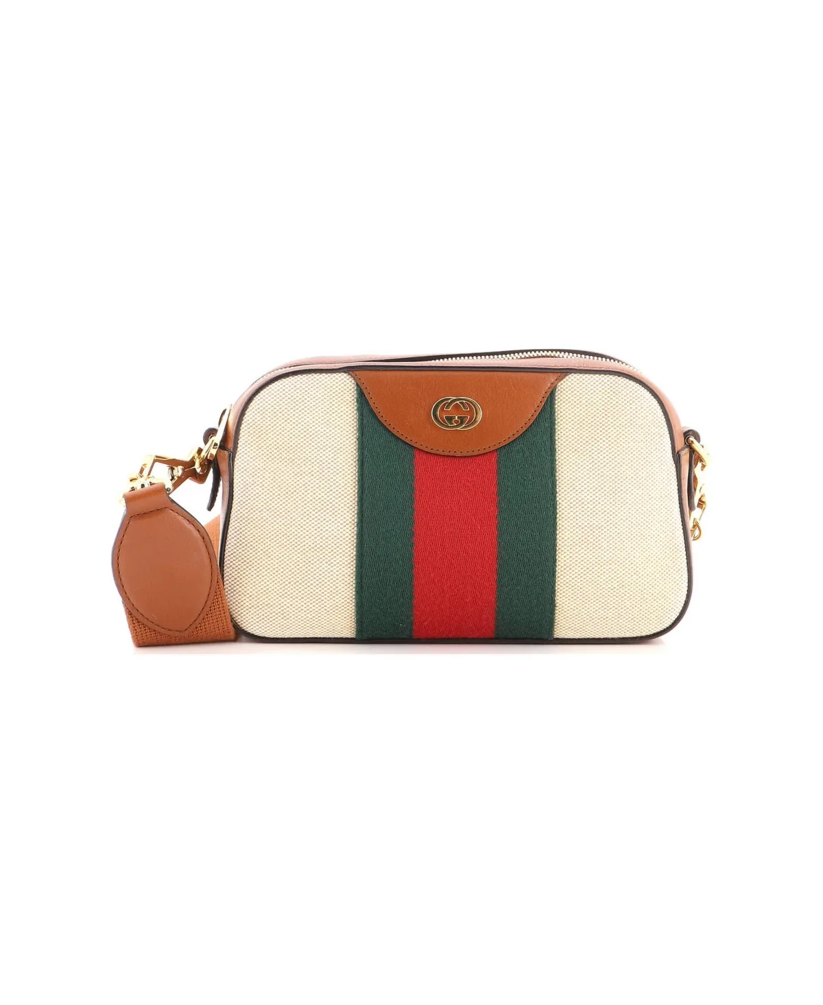 Pre-Owned Camera Bag Vintage Web Canvas by Gucci