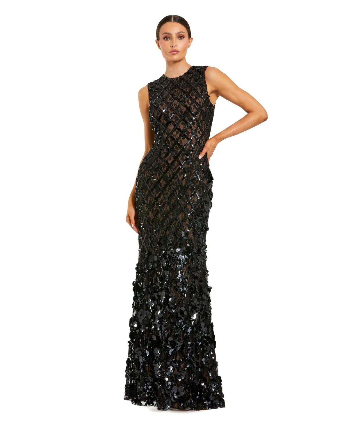 Mac Duggal Sequin Lace Sleeveless Mermaid Gown by M.A.C.
