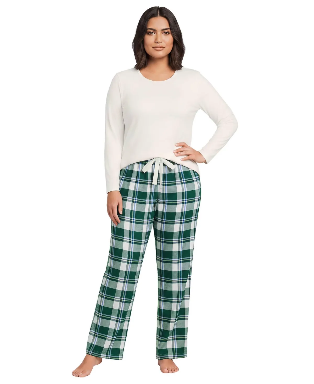 Pajama Gift Set - Knit Long Sleeve Top and Flannel Pants