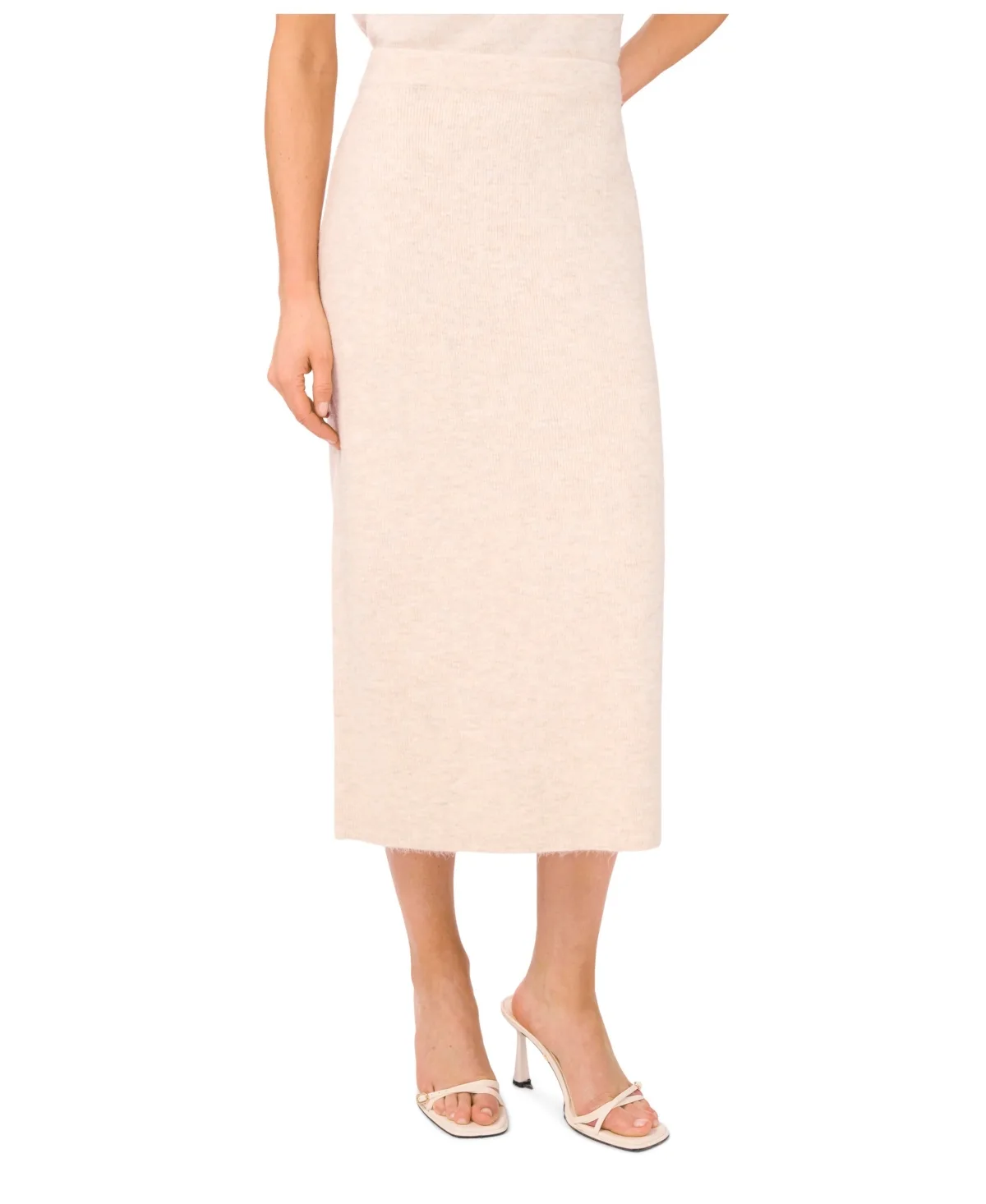 High-Waisted Pull-On Midi Skirt