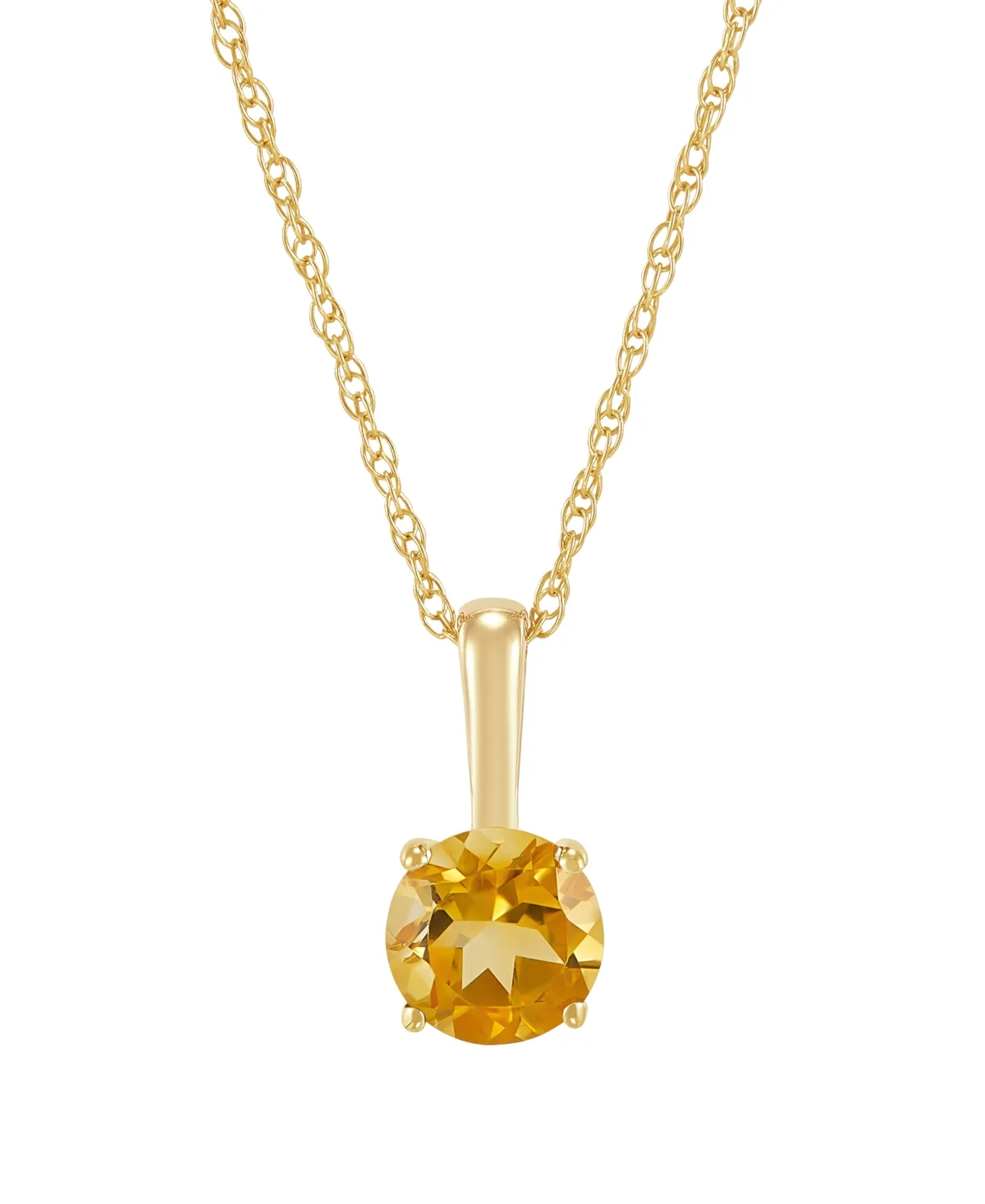 Cultured Freshwater Pearl and Lab-Grown White Sapphire (1/5 ct. t.w.) Pendant 18" Necklace in 10k Yellow Gold - Citrine by Macy's