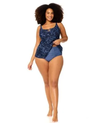 Shoreline Tankini Top Full Coverage Bottoms by Raisins Curve