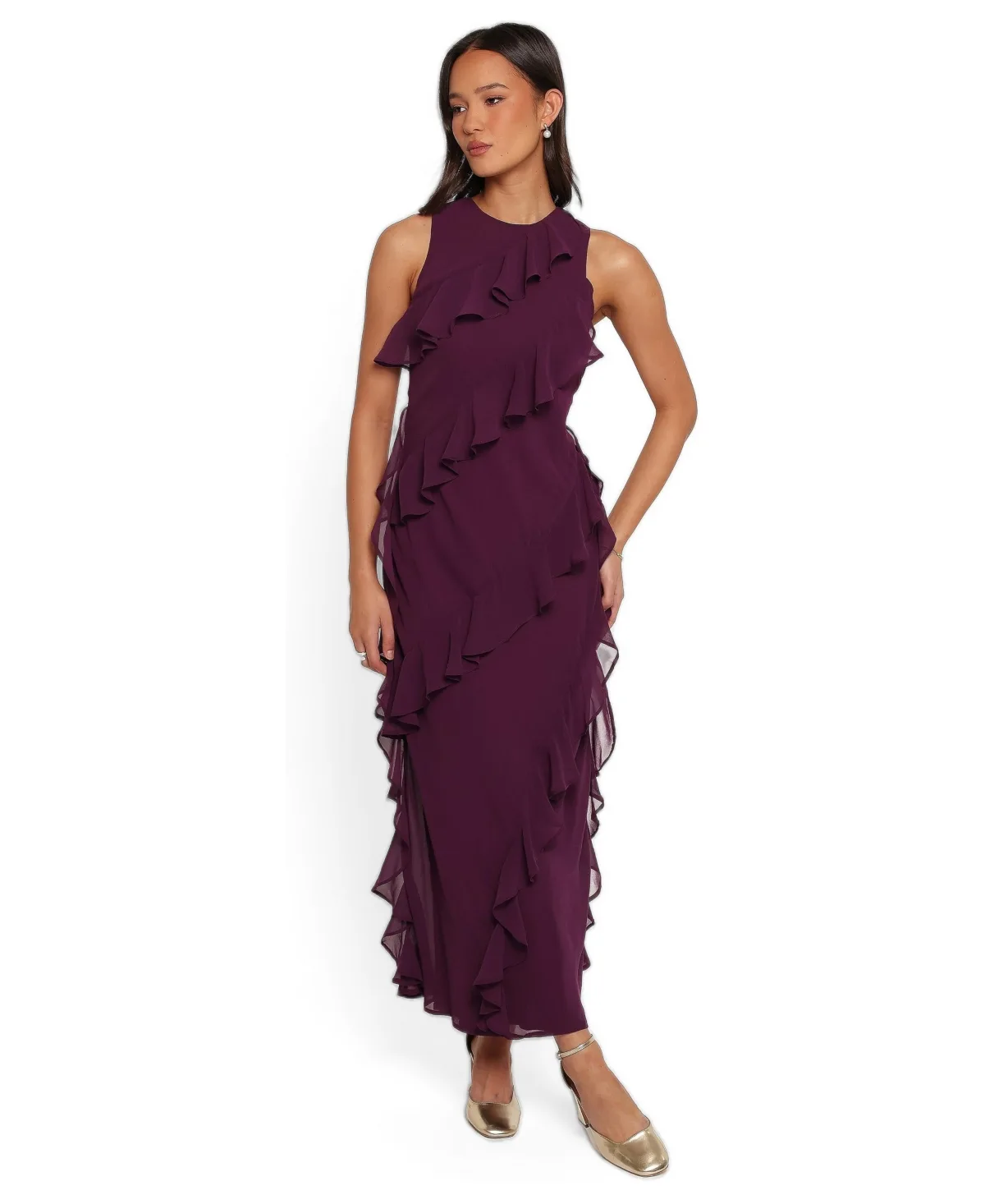 Oriella Sleeveless Maxi Chiffon Dress by Petal and Pup