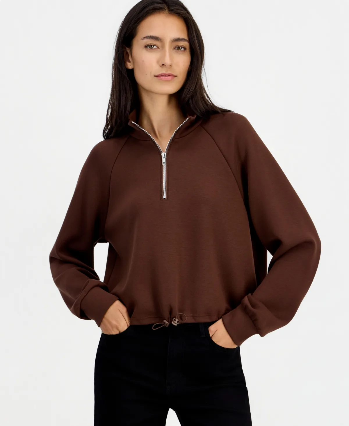 Half-Zip Scuba Sweatshirt by Tinseltown