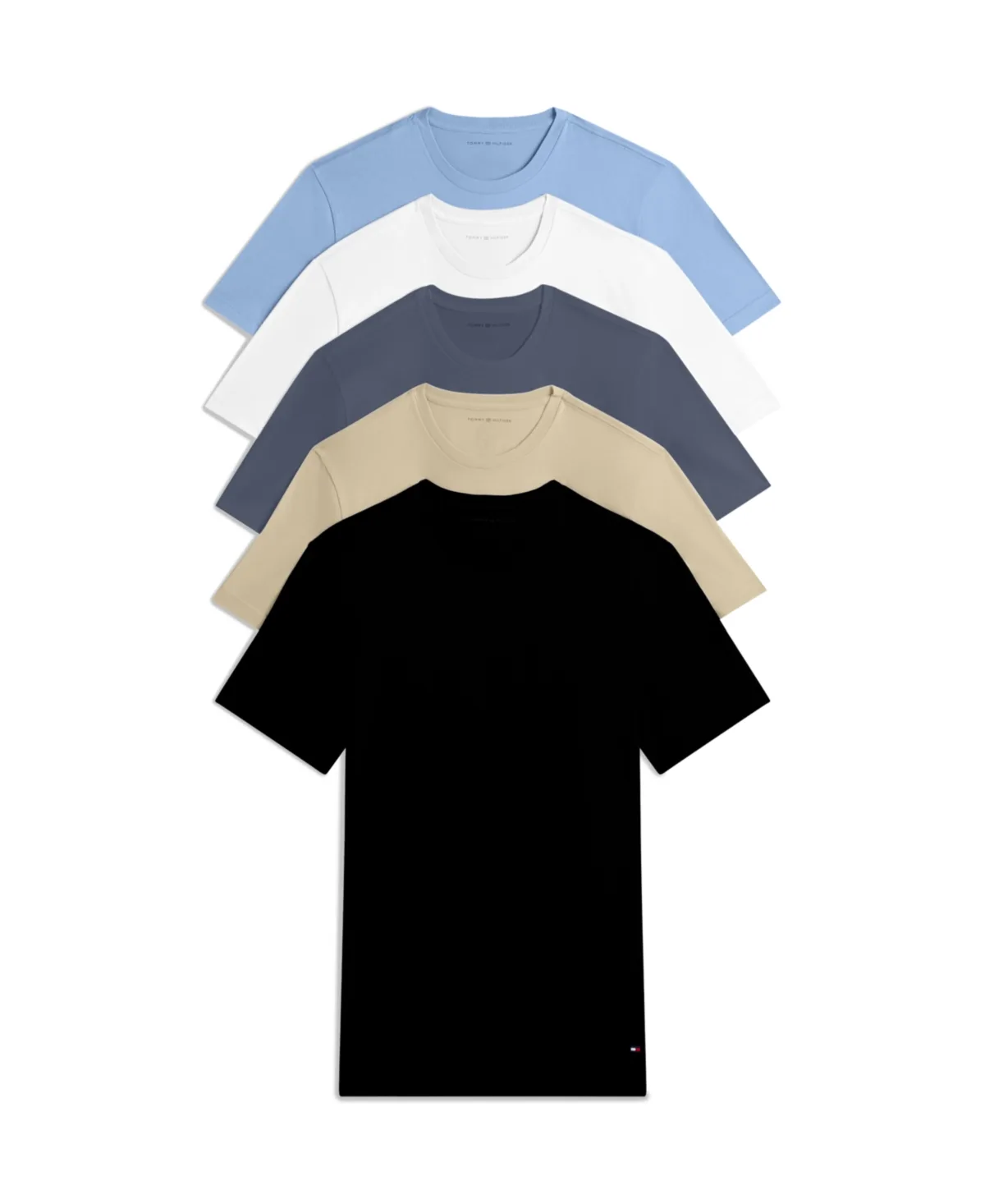 Cotton Classic Crewneck T-Shirts, Pack of 5 by Tommy Hilfiger