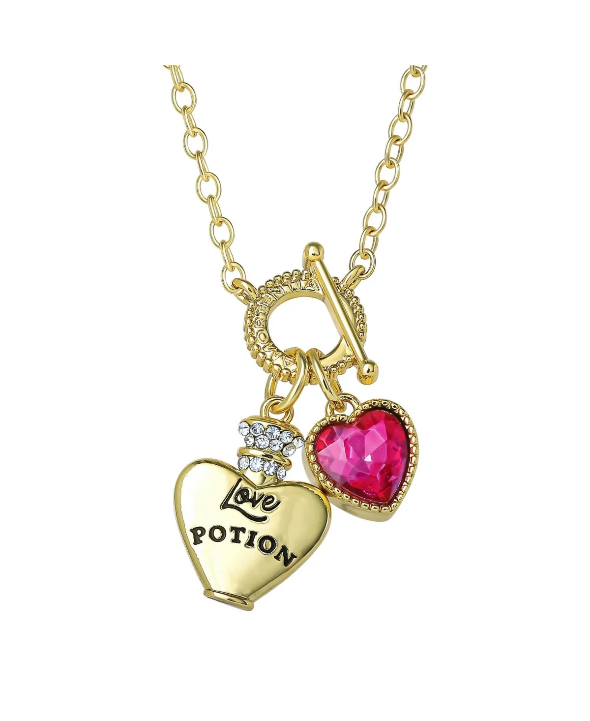 Love Potion and Crystal Heart Charms Necklace by Harry Potter