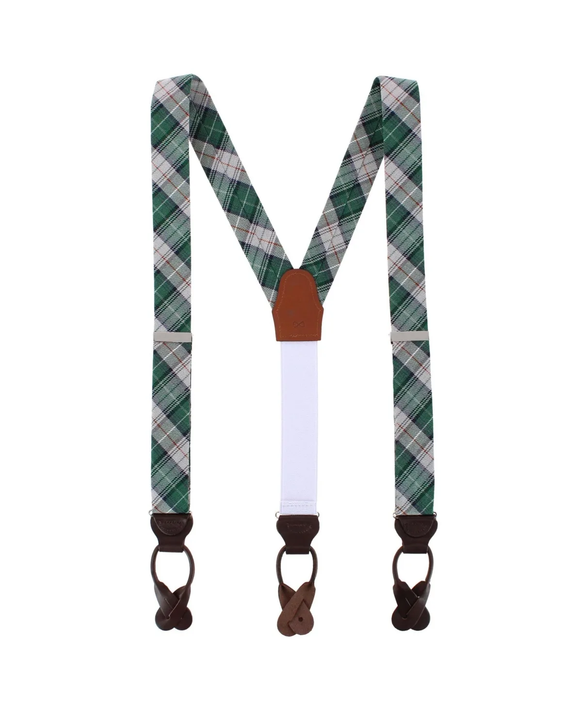 Plaid Wool-Blend Y-Back Gerald Suspenders by Trafalgar