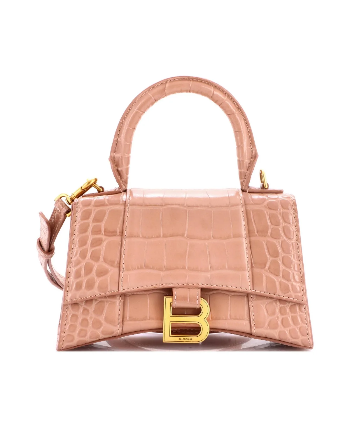Pre-Owned Balenciaga Xs Hourglass Top Handle Bag Embossed Leather