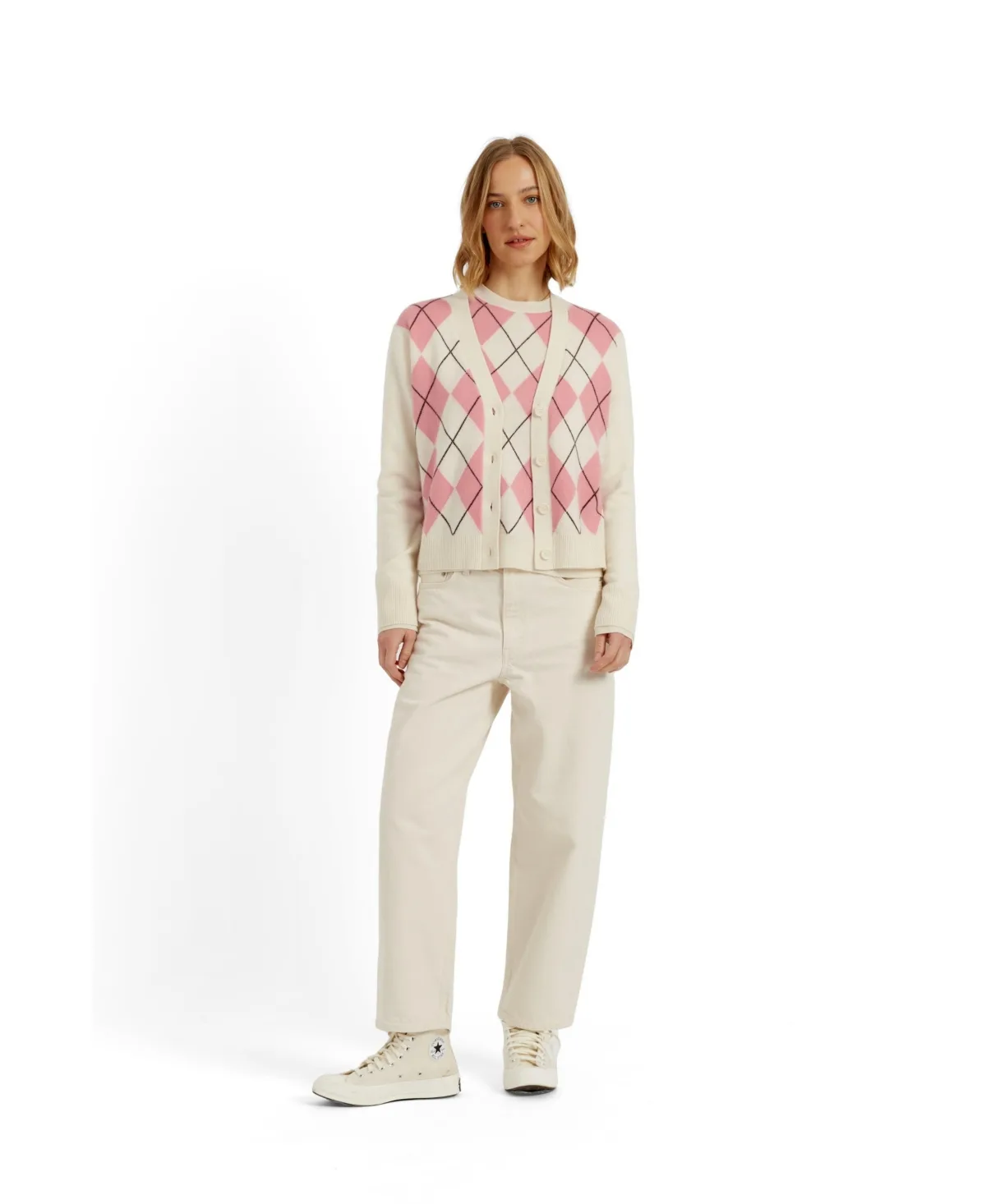 Chinti and Parker Wool-Cashmere Diamond Cardigan