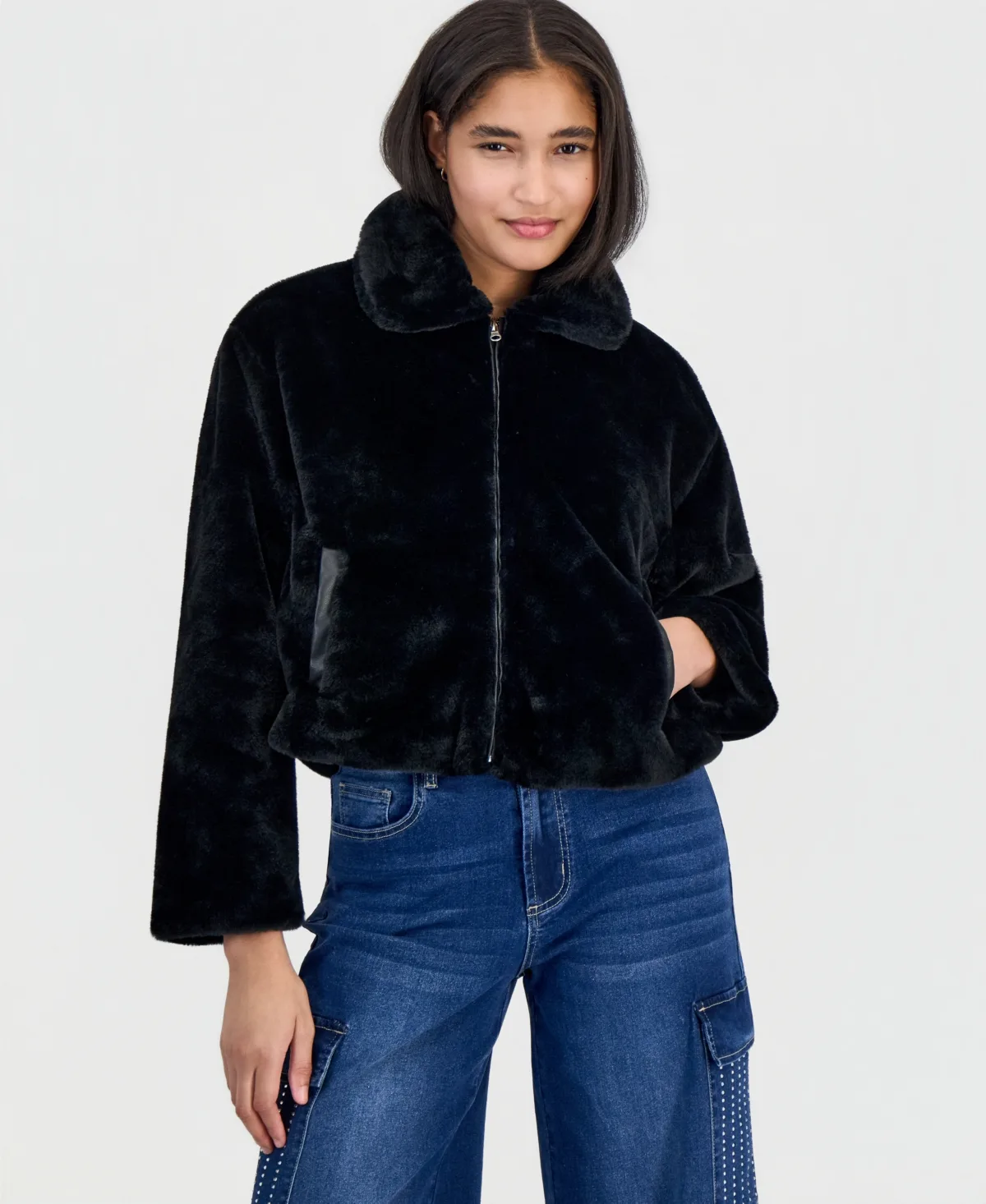 Faux Fur Full-Zip Jacket