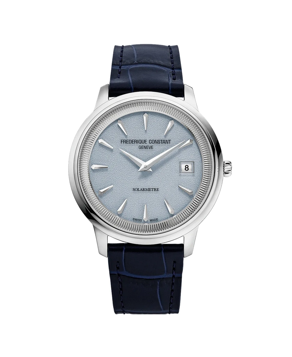Quartz Moneta Sapphire Crystal Navy Leather Watch 39mm by Frederique Constant